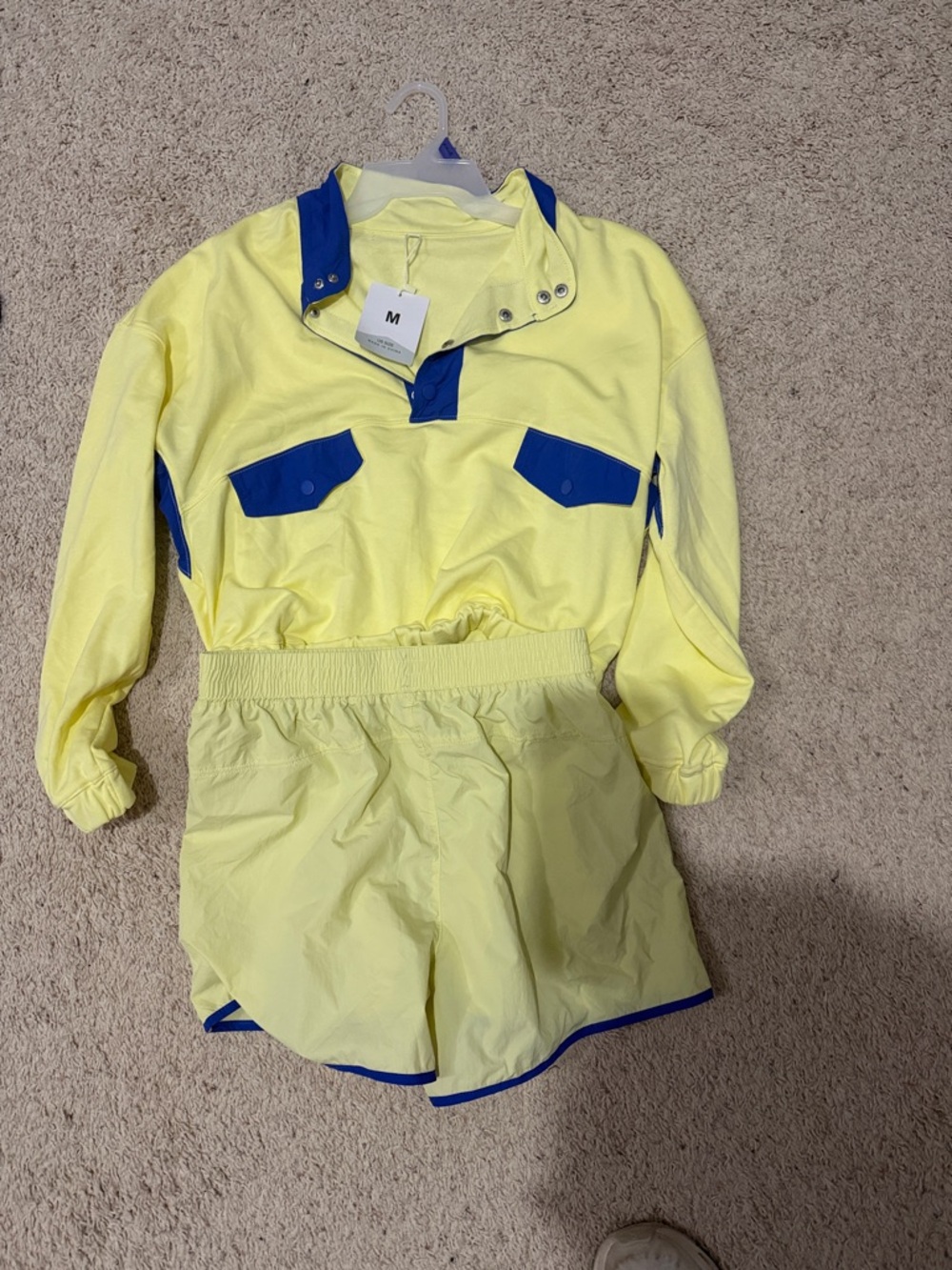 Yellow & Royal Blue Two-Piece Athletic Set